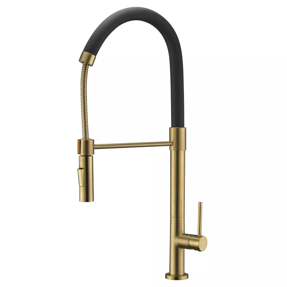 Single-lever With Two Functions Pull-out Spray Faucet, Matte Gold material