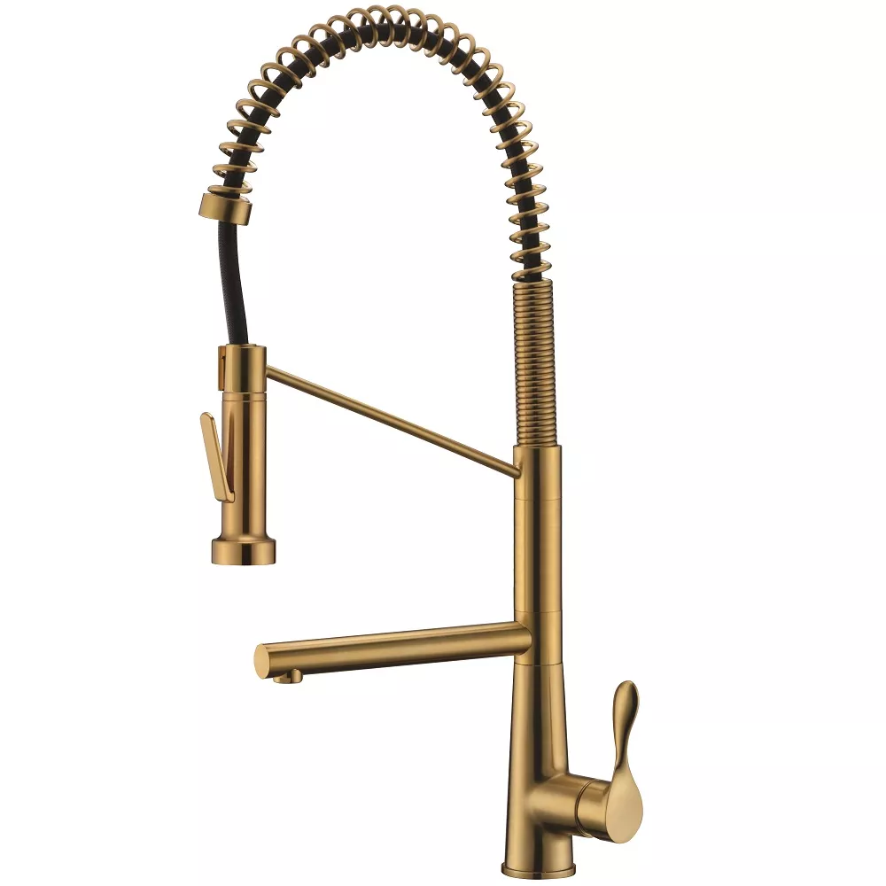 2 Way Spring Pull-Out Faucet, Matte Gold material