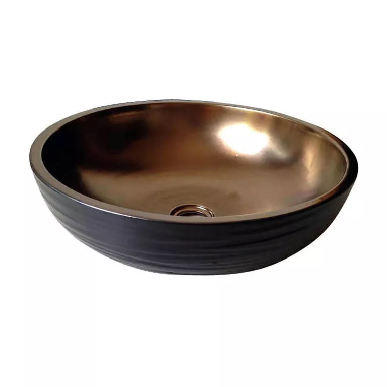 Ceramic, hand engraved and hand-painted vessel sink-round shape material