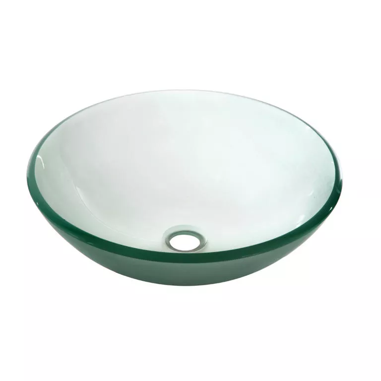 Tempered glass vessel sink-round shape, frosted glass material