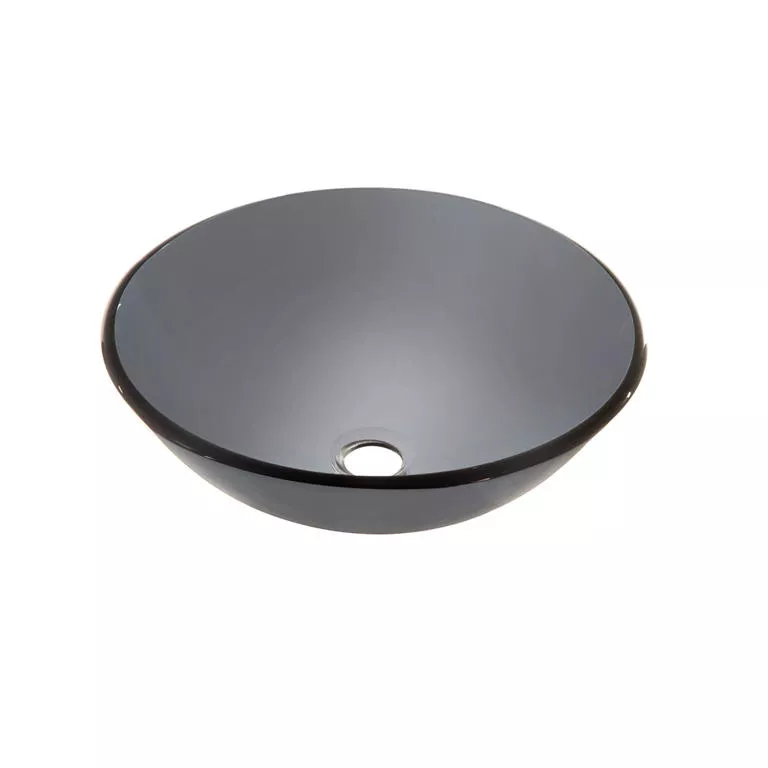 Tempered glass vessel sink-square shape, gray glass material