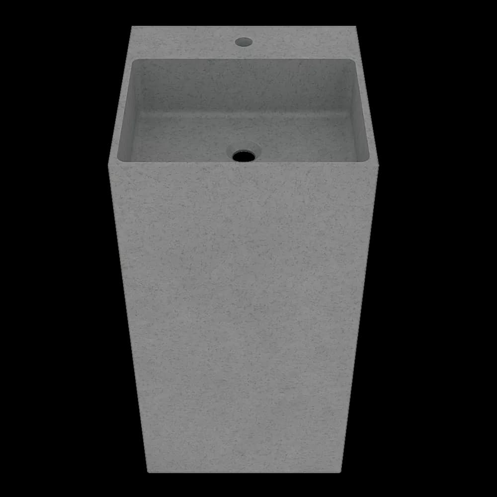Pedestal Bathroom Concrete Basin Square Sink, Mottled Bluish Grey material