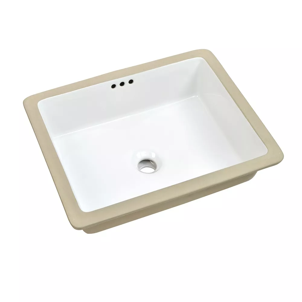 Under Counter Rectangle Ceramic Basin with Overflow material