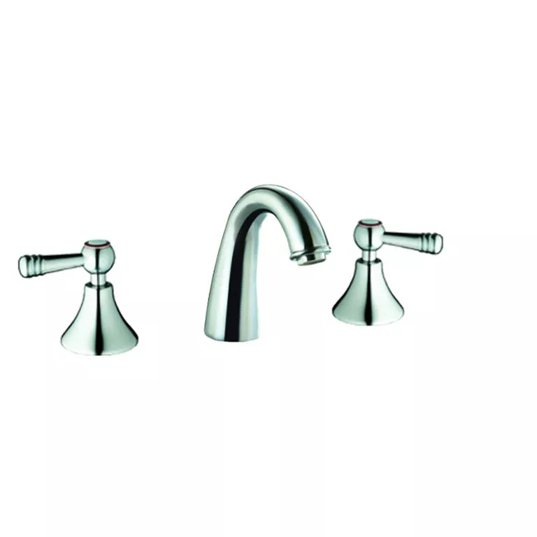 3-hole, 2-handle widespread lavatory faucet, Chrome (Standard pull-up drain with lift rod D90 0010C included) material