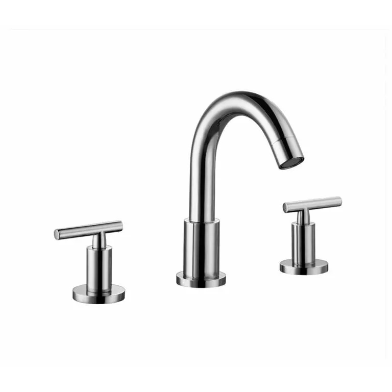 3-hole, 2-handle widespread lavatory faucet, Chrome (Standard pull-up drain with lift rod D90 0010C included) material