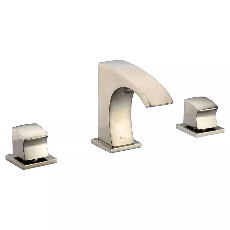 3-hole, 2-square handle widespread lavatory faucet, Brushed Nickel (Standard pop up drain D90 0056BN included) material
