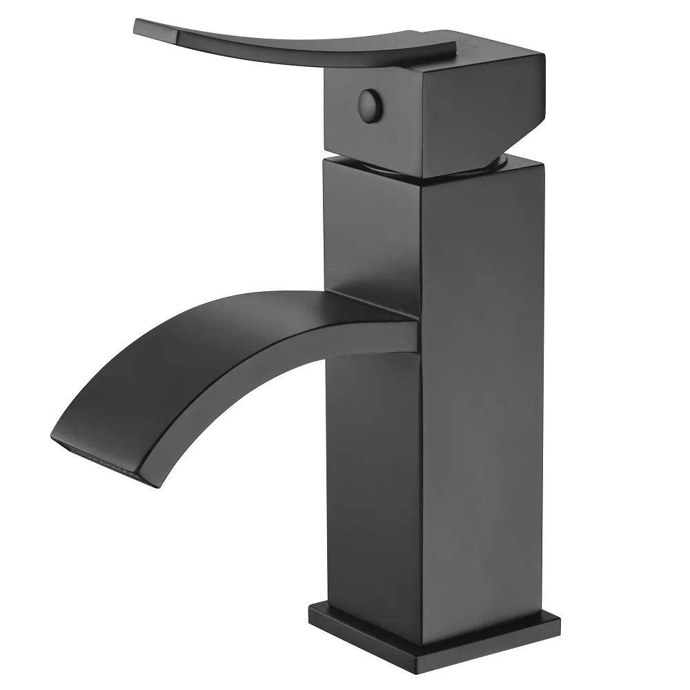 Single-lever square lavatory faucet, Matte Black material