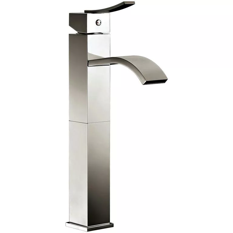 Single-lever square tall lavatory faucet, Brushed Nickel material