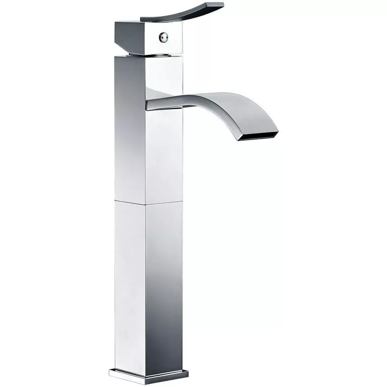 Single-lever square tall lavatory faucet, Chrome material