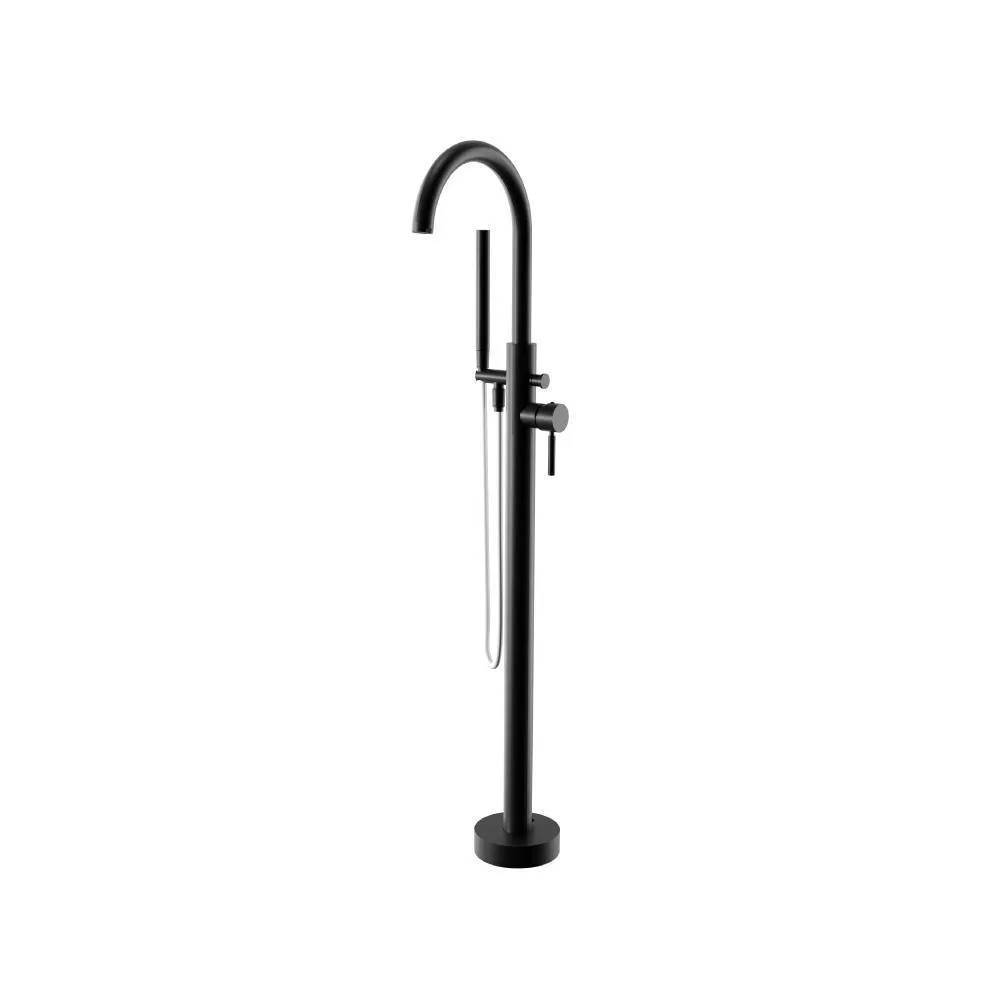 Gloss Black Freestanding Floor Mount Bathtub / Tub Filler With Hand Shower material