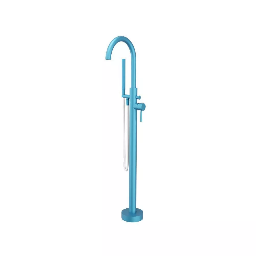 Sky Blue Freestanding Floor Mount Bathtub / Tub Filler With Hand Shower material