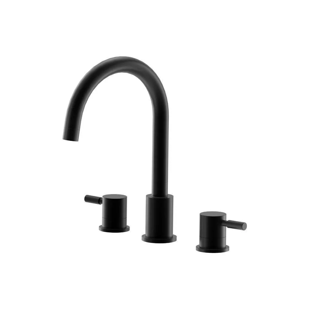 Gloss Black 3 Hole Deck Mount Roman Tub Faucet material