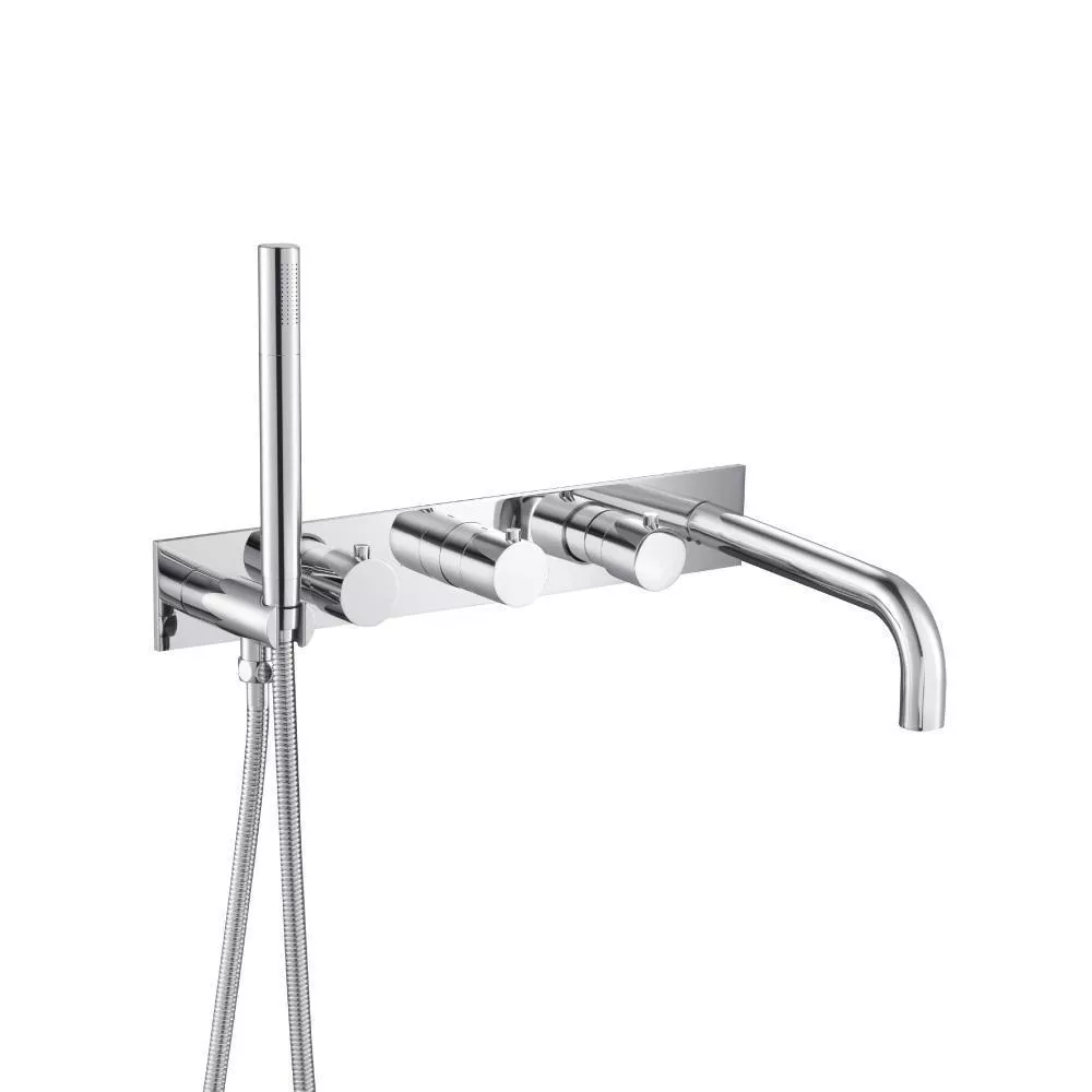 Chrome Wall Mount Tub Filler With Hand Shower material