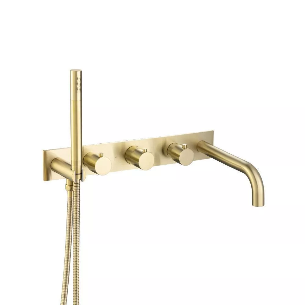 Satin Brass PVD Trim For Wall Mount Tub Filler With Hand Shower material