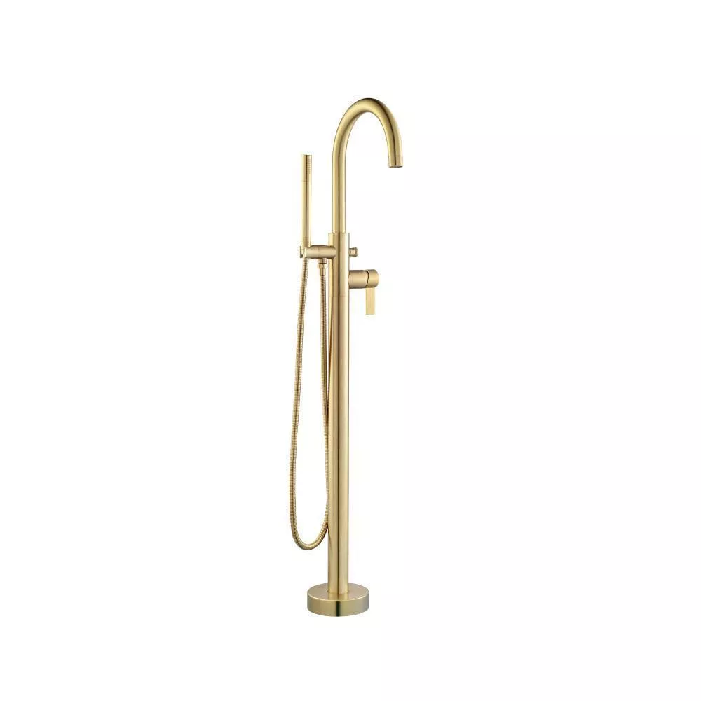 Satin Brass PVD Freestanding Floor Mount Bathtub / Tub Filler With Hand Shower material