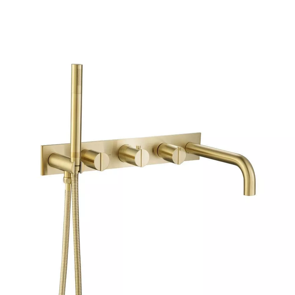 Satin Brass PVD Wall Mount Tub Filler With Hand Shower material