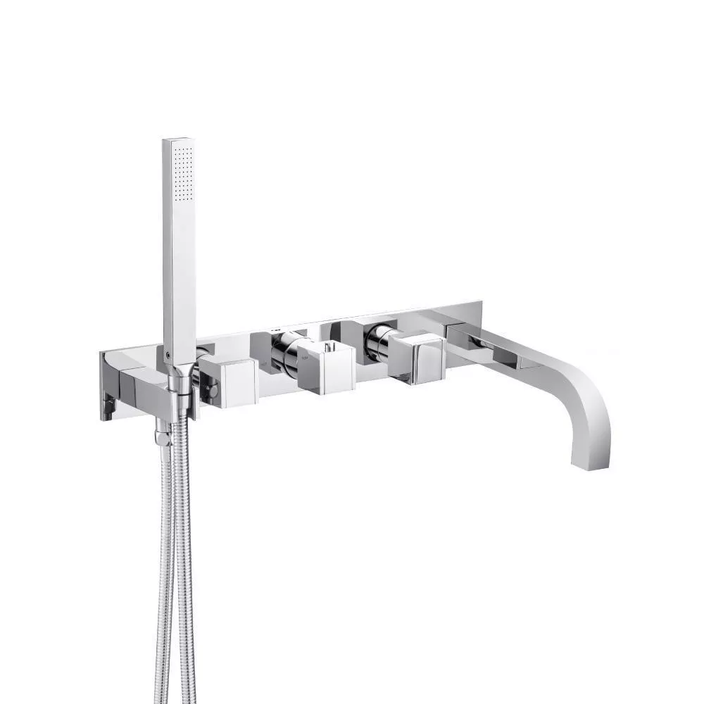 Chrome Wall Mount Tub Filler With Hand Shower material