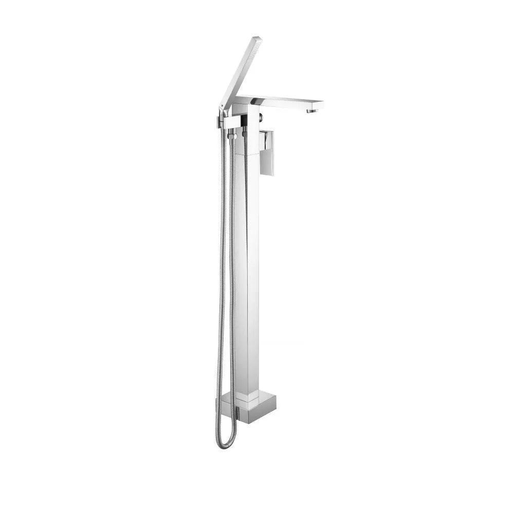 Polished Nickel PVD Freestanding Floor Mount Bathtub / Tub Filler With Hand Shower material