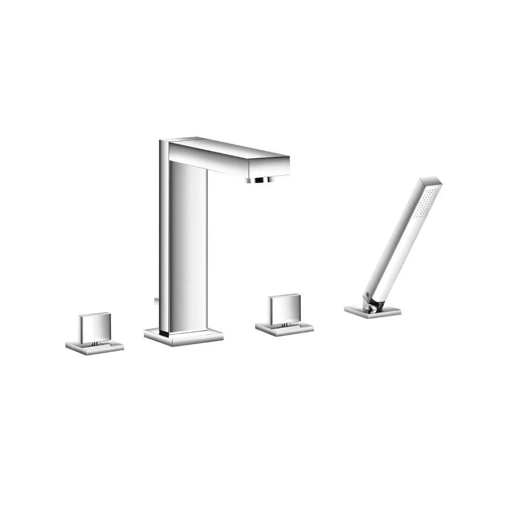 Polished Nickel PVD 4 Hole Deck Mounted Roman Tub Faucet With Hand Shower material
