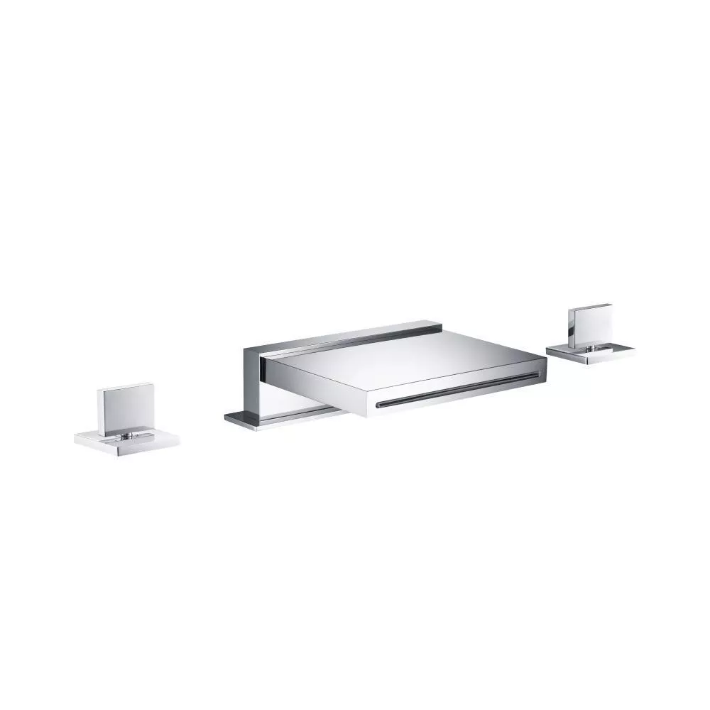Matte Black 3 Hole Deck Mount Cascade / Sheet Flow Roman Tub Faucet material