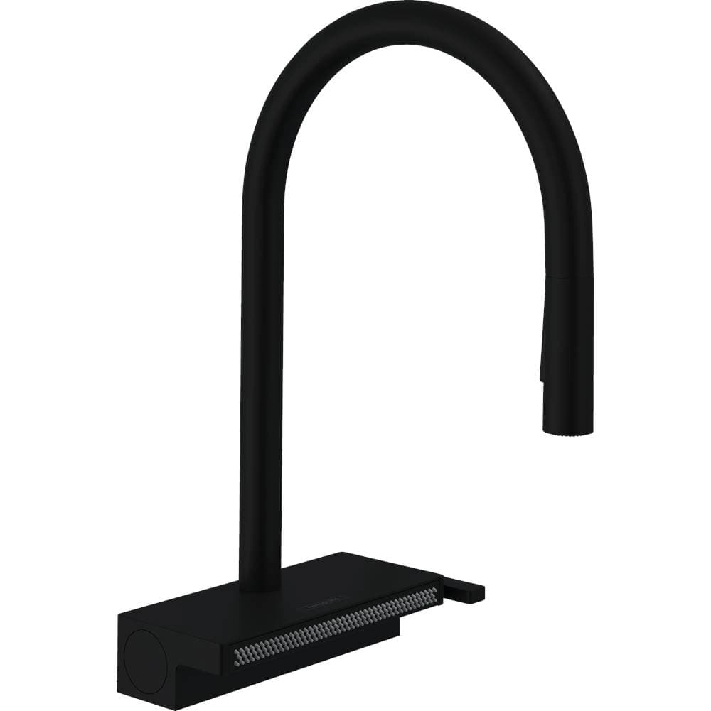 Aquno Select HighArc Kitchen Faucet, 3-Spray Pull-Down with sBox, 1.75 GPM in Matte Black material