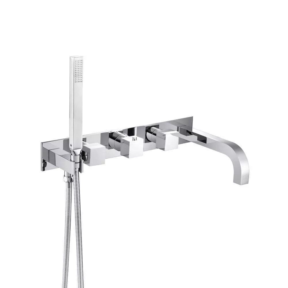 Chrome Wall Mount Tub Filler With Hand Shower material