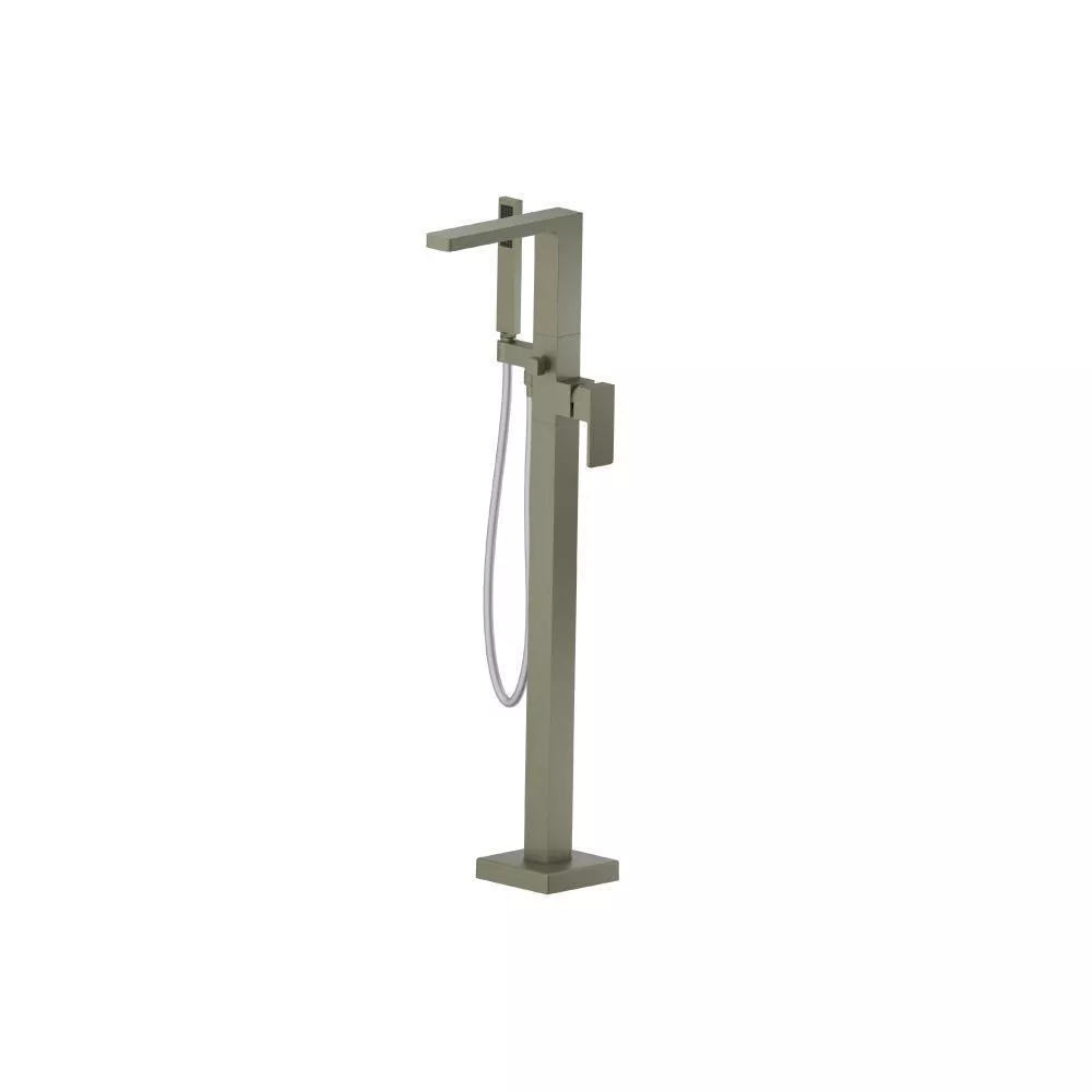 Army Green Freestanding Floor Mount Bathtub / Tub Filler With Hand Shower material