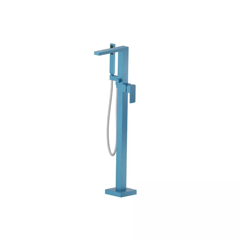 Sky Blue Freestanding Floor Mount Bathtub / Tub Filler With Hand Shower material