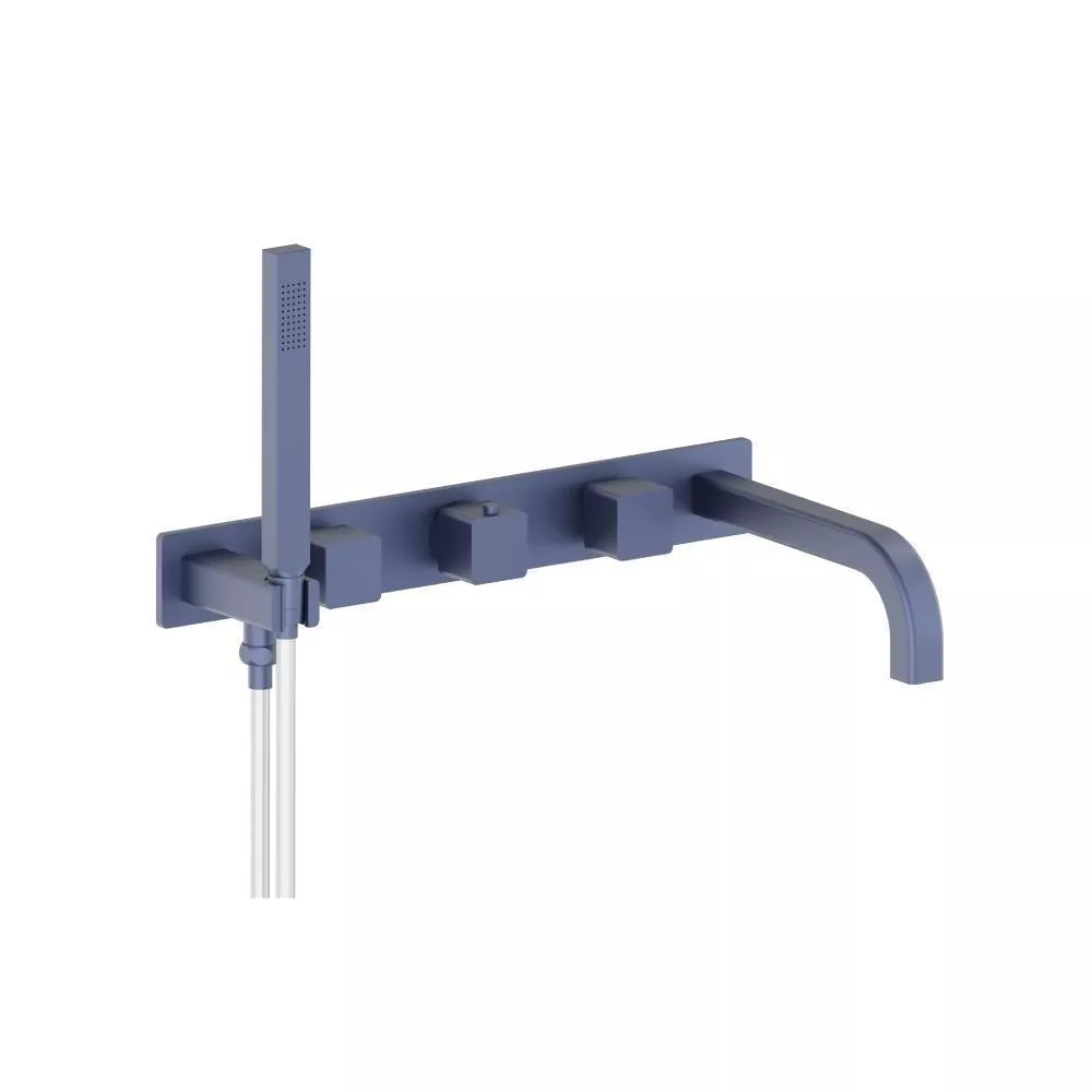 Navy Blue Wall Mount Tub Filler With Hand Shower material
