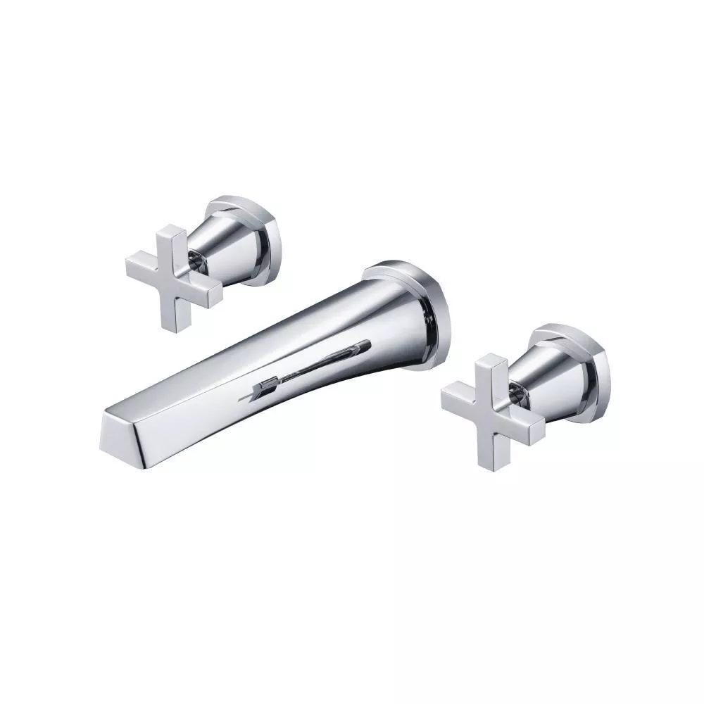 Chrome Two Handle Wall Mounted Tub Filler material