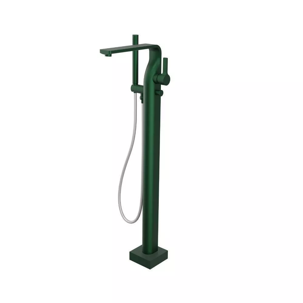 Leaf Green Freestanding Floor Mount Bathtub / Tub Filler With Hand Shower material