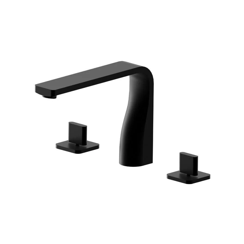 Gloss Black 3 Hole Deck Mount Roman Tub Faucet material