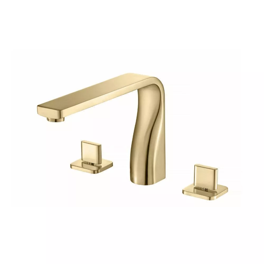 Satin Brass PVD 3 Hole Deck Mount Roman Tub Faucet material