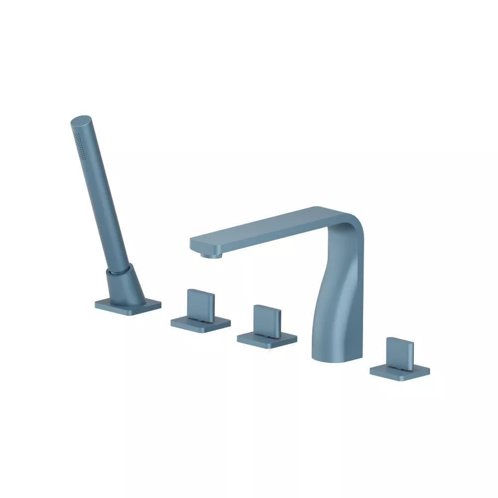 Blue Platinum Five Hole Deck Mounted Roman Tub Faucet With Hand Shower material