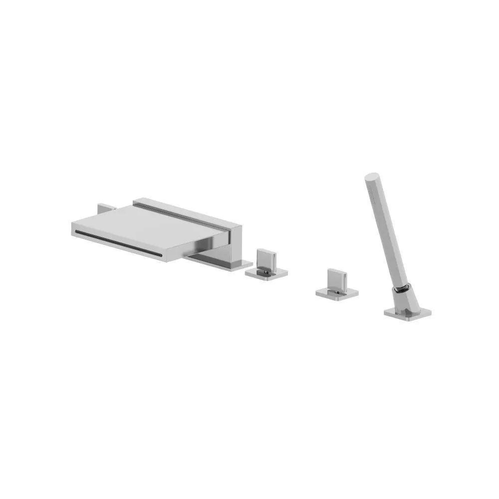 Chrome Five Hole Deck Mounted Cascade Flow Roman Tub Faucet With Hand Shower material