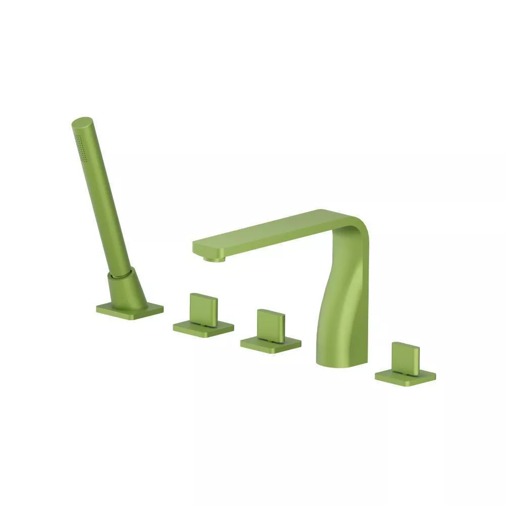 Green Five Hole Deck Mounted Roman Tub Faucet With Hand Shower material