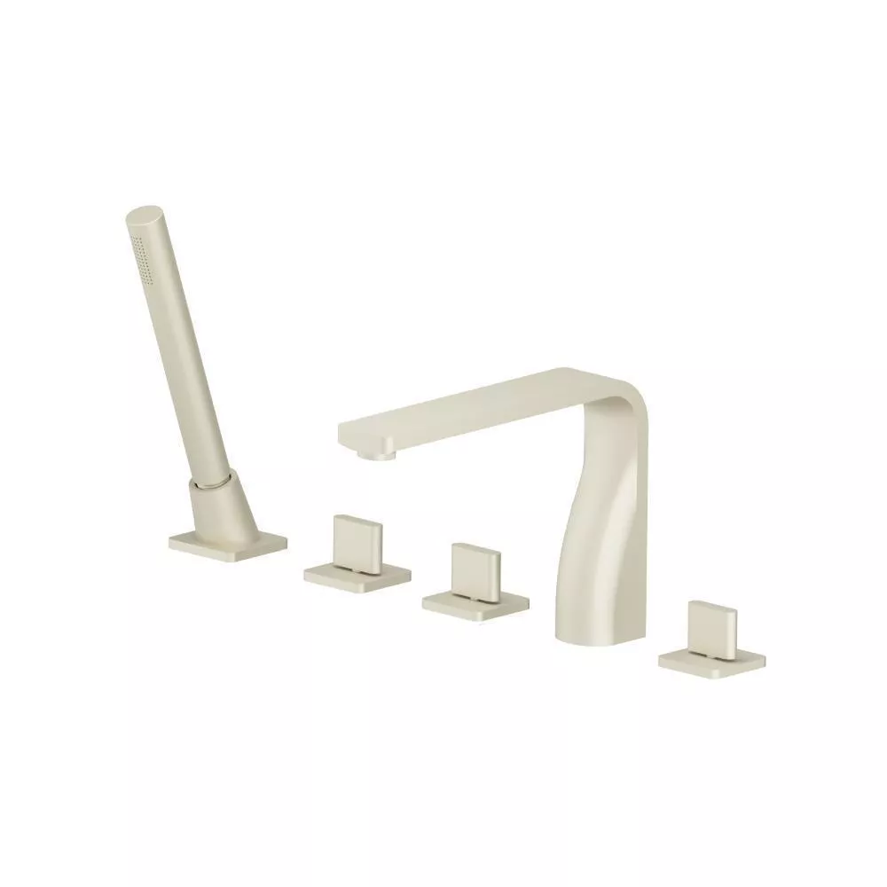 Light Tan Five Hole Deck Mounted Roman Tub Faucet With Hand Shower material