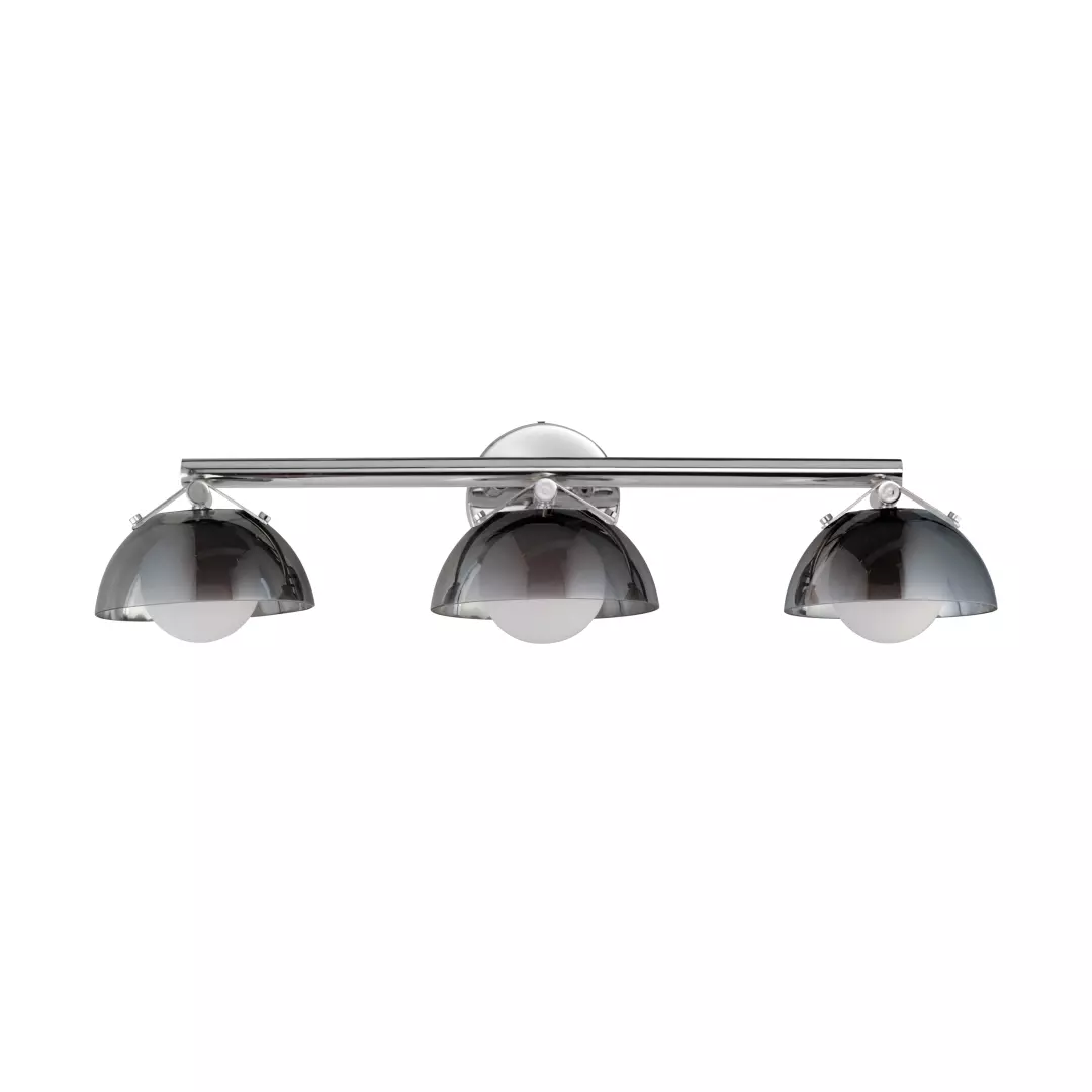 Domain 3-Light Wall Sconce - Smoke/Polished Chrome material