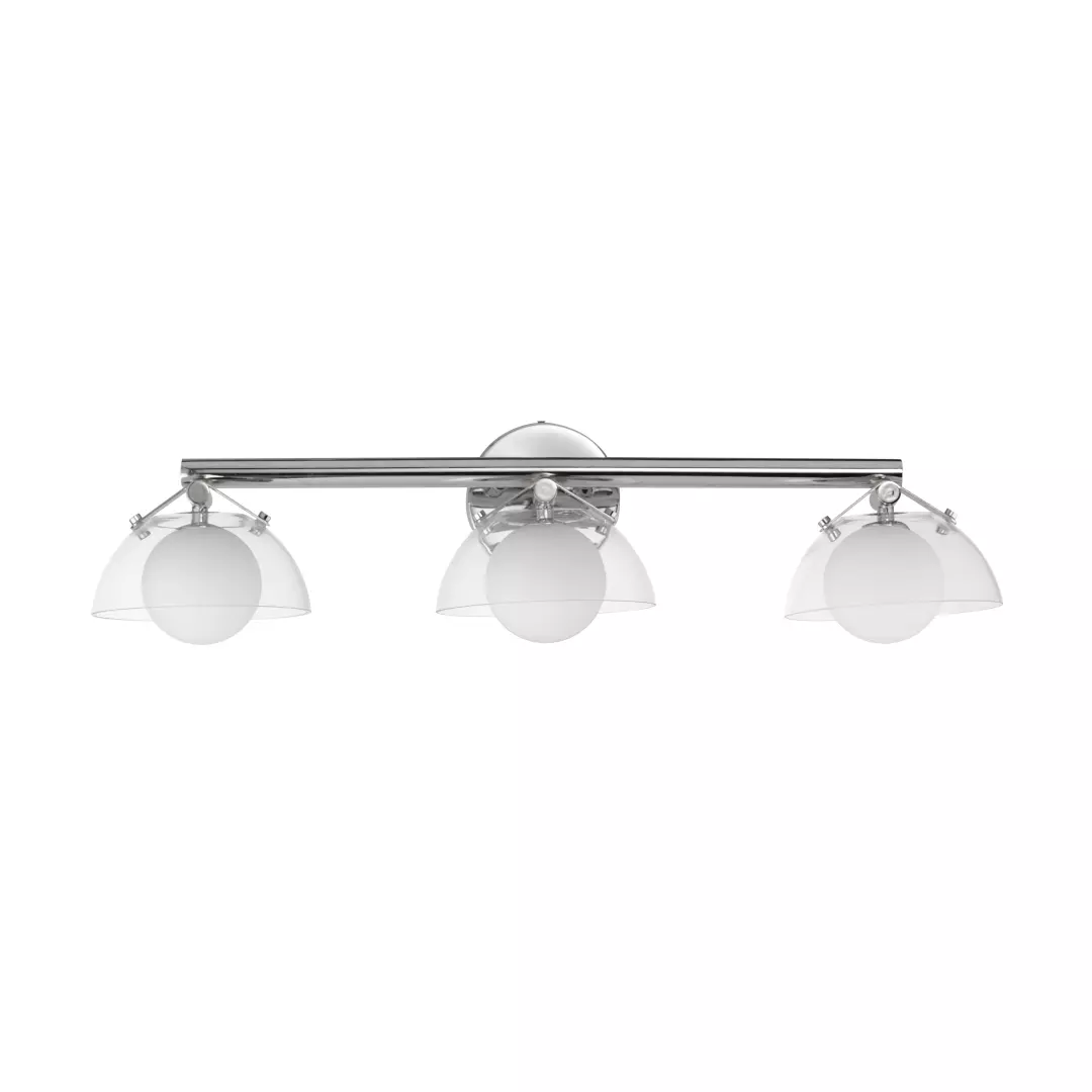 Domain 3-Light Bath Vanity - Clear/Chrome material