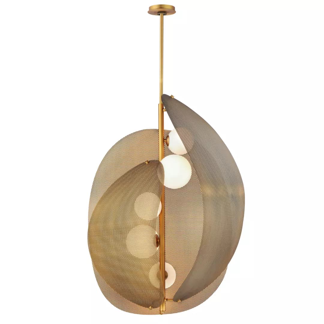Chips 5-Light Vertical Pendant - Brass material