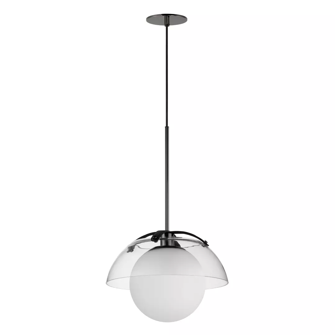 Domain 14" Pendant Clear/Black Nickel material