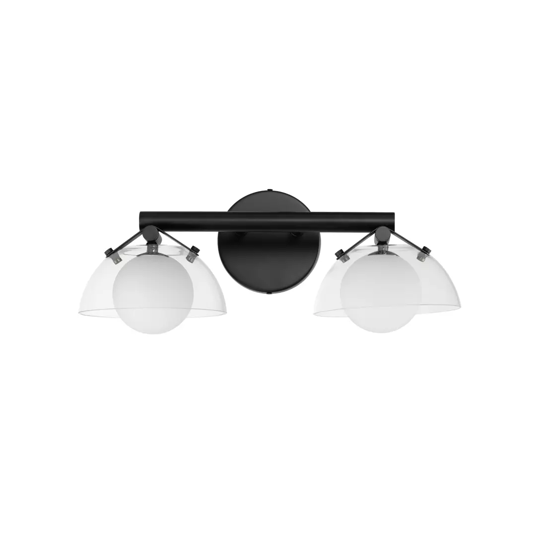 Domain 2-Light Wall Sconce - Clear/Black material