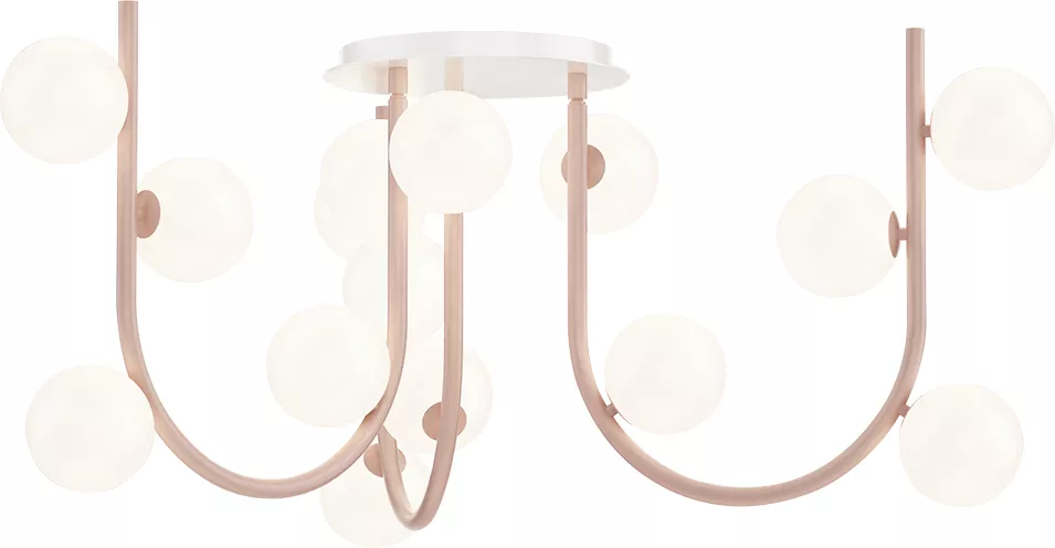15-Light MTO Fixed Pendant - Palazzo Pink material
