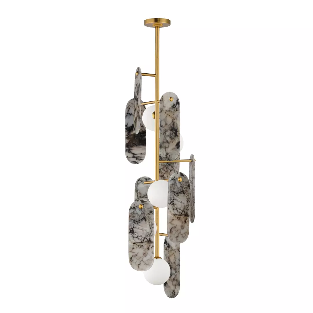 Megalith 5-Light Vertical Pendant - Striae Arya material