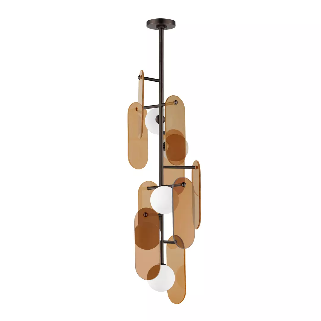 Megalith 5-Light Vertical Pendant - Amber material
