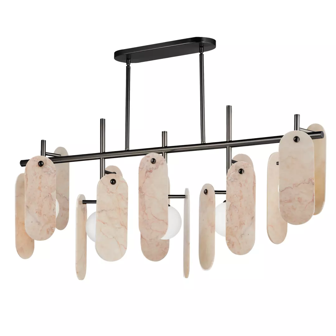 Megalith 5-Light Linear Pendant - Rose Jade material