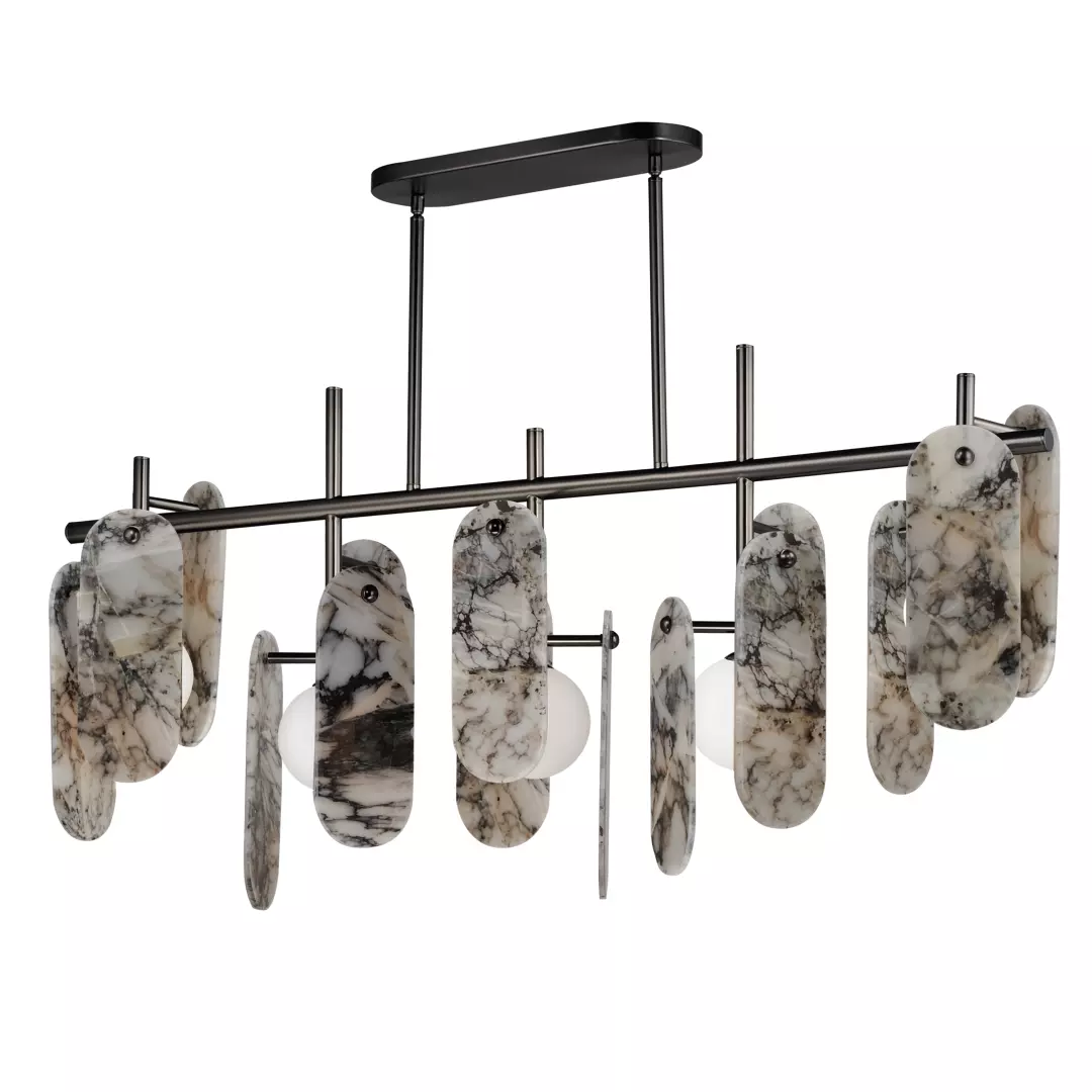Megalith 5-Light Linear Pendant - Striae Arya material