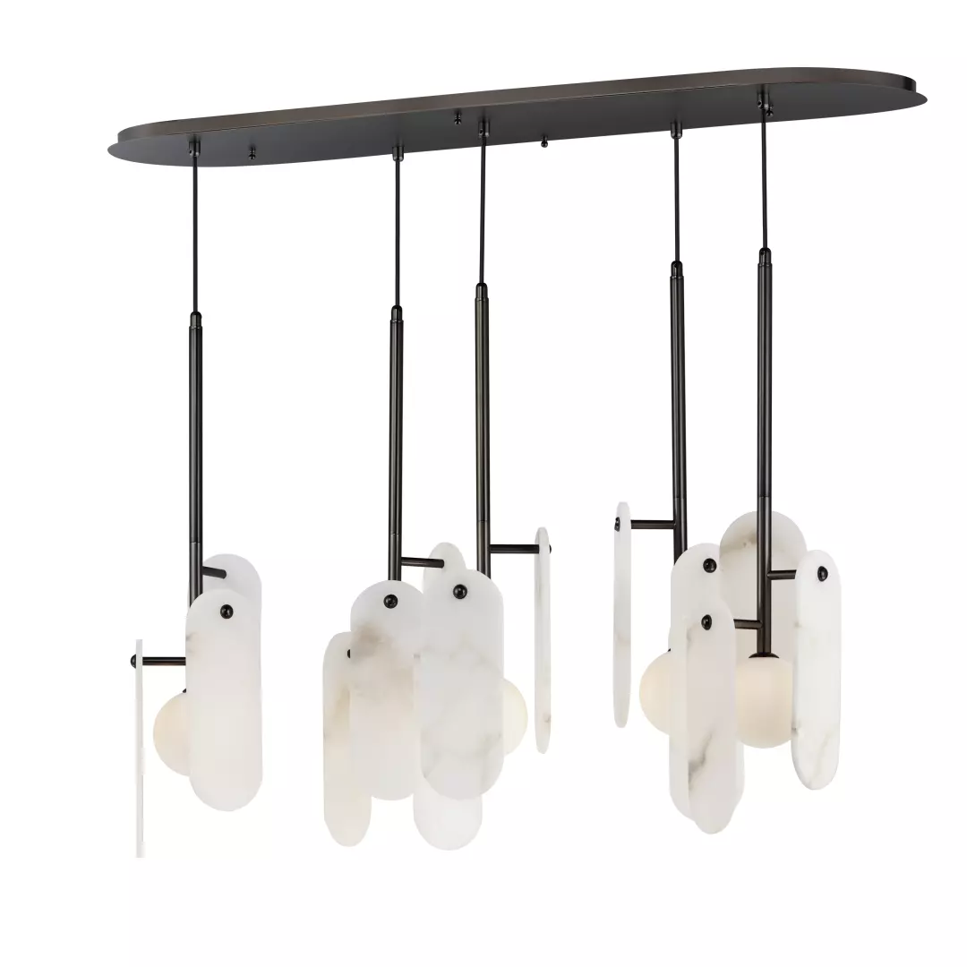 Megalith 5-Light Pendant Spanish Alabaster material