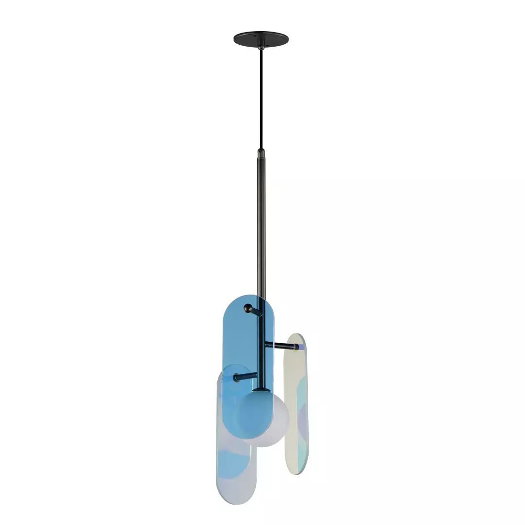 Megalith Cord Hung Pendant Dichroic Glass material