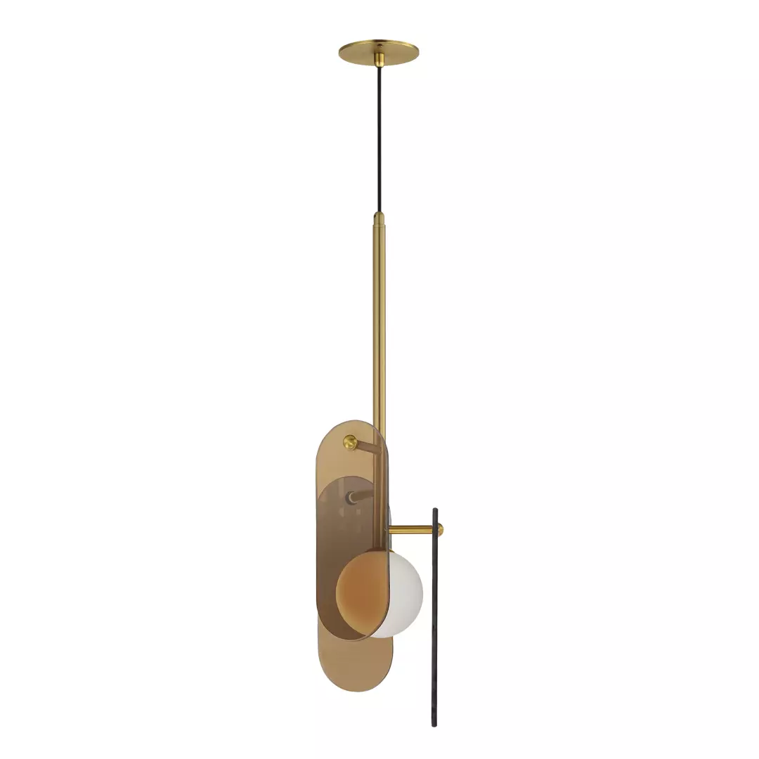 Megalith Cord Hung LED Pendant - Amber material